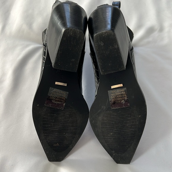 Billini Ukaya Black Faux Croc Ankle Boots - Picture 3 of 7